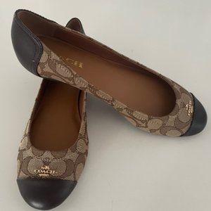 Coach Brown Logo Ballet Flats